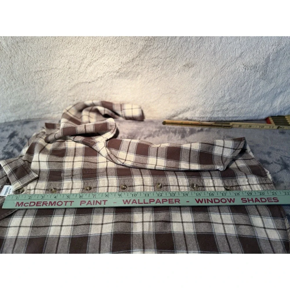 Gymboree Boys Sz M 7/8‎  Collared Shirt Brown Plaid Button Up Woven Preppy